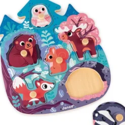 Janod Puzzles Bois|Puzzle En Bois Happy Forest 6 Pieces