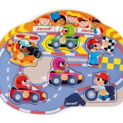 Janod Puzzles Bois|Puzzle En Bois Happy Racing 6 Pieces
