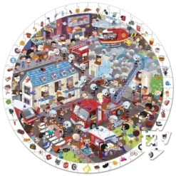 Janod Puzzles Enfants De 50 À 249 Pièces|Puzzle Observation Pompiers 208 Pieces
