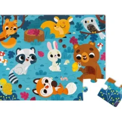 Janod Puzzle Bébé / Enfant|Puzzle Tactile 20 Pieces Les Animaux De La Foret