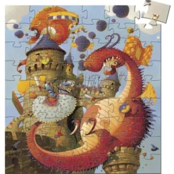 Djeco Puzzles Enfants De 50 À 249 Pièces|Puzzle Vaillant Et Les Dragons 54 Pieces