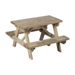 Soulet Table En Bois Avec Bancs- Tables Et Chaises De Jardin