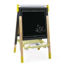 Janod Tableau Reglable En Bois Ardoise Et Magnetique - Jaune- Tableaux, Ardoises