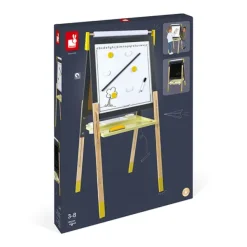 Janod Tableau Reglable En Bois Ardoise Et Magnetique - Jaune- Tableaux, Ardoises