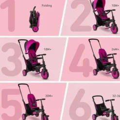 smarTrike Tricycles|Tricycle Evolutif Pliant 6 En 1 Str 3 Bleu