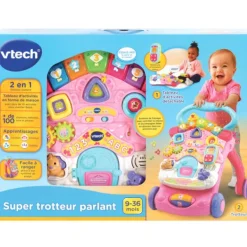 VTech Trotteur Parlant 2 En 1 Rose- Porteurs & Jouets À Bascules